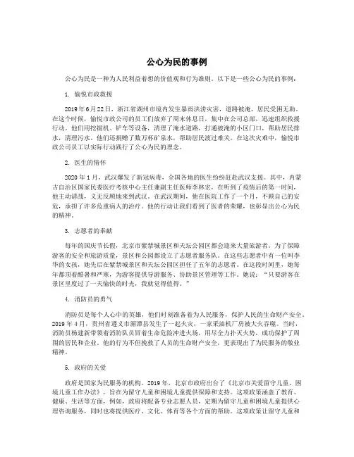 公心为民的事例