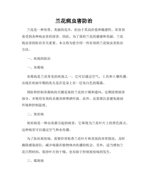 兰花病虫害防治