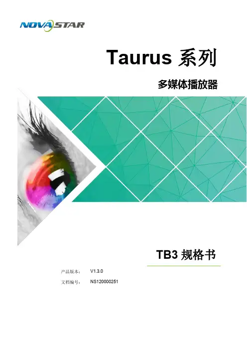 诺瓦科技LED显示屏联网播放器TB3规格书