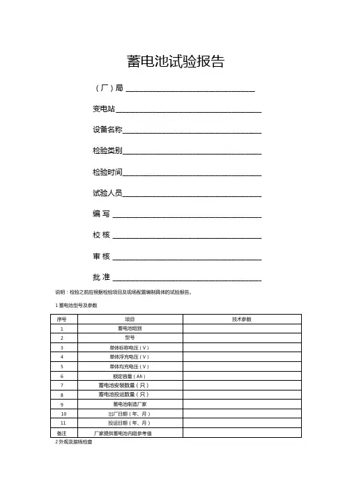 蓄电池试验报告