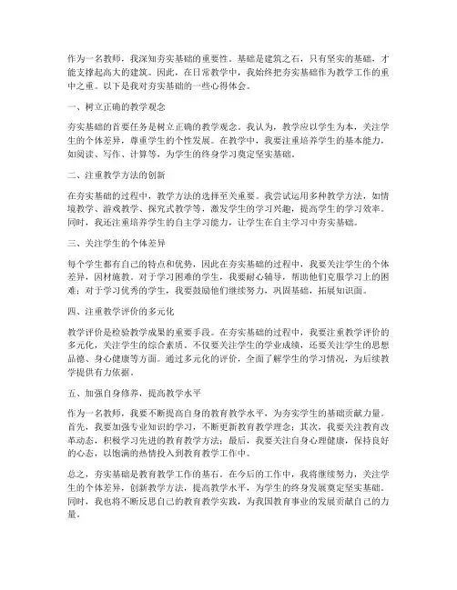 夯实基础的心得体会教师