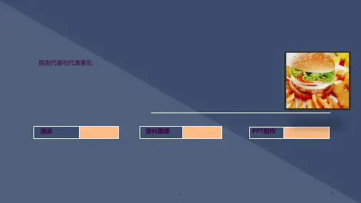 脂类代谢与代谢紊乱ppt课件