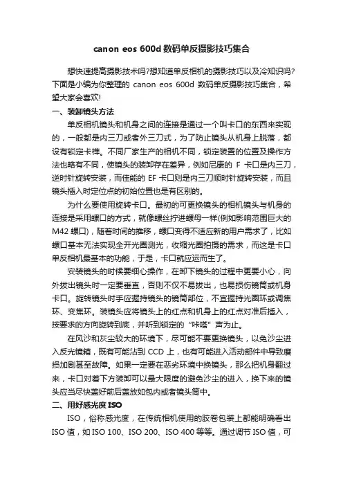 canoneos600d数码单反摄影技巧集合