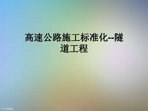 高速公路施工标准化--隧道工程