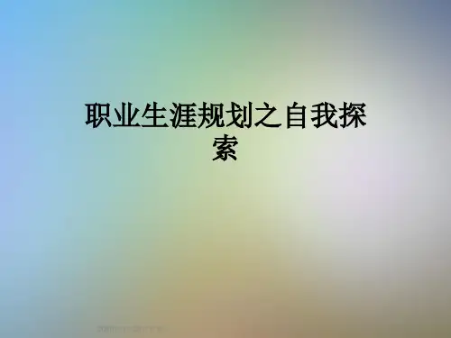 职业生涯规划之自我探索