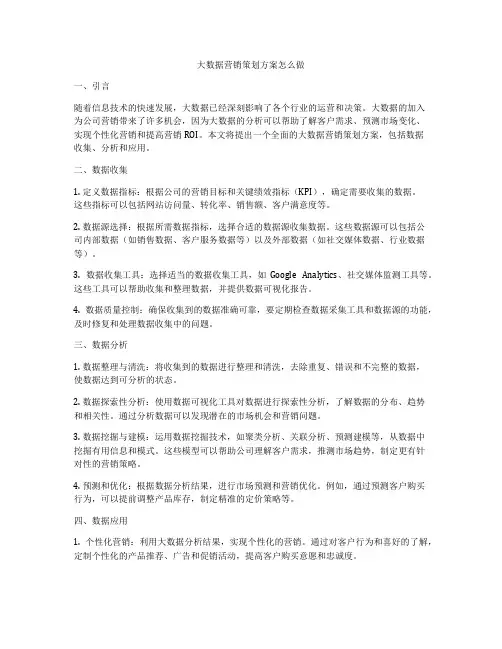 大数据营销策划方案怎么做