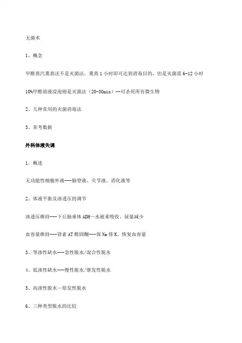执业医师笔试手打笔记贺银成版外科总论