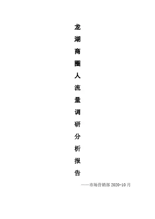 淮南市龙湖商圈人流量调研分析报告