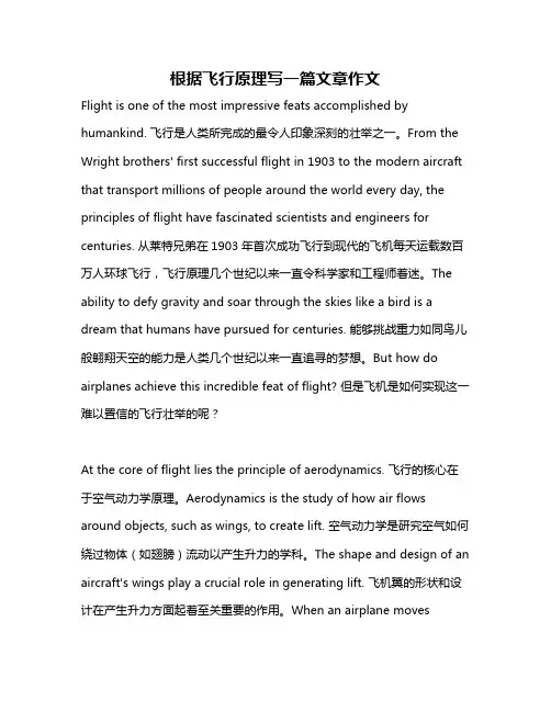 根据飞行原理写一篇文章作文