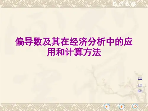 偏导数及其在经济分析中的应用和计算方法
