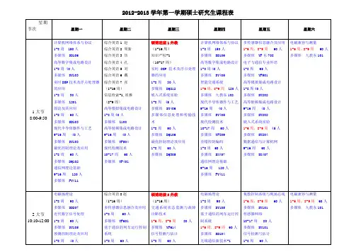 北京交通大学第一学期硕士课表