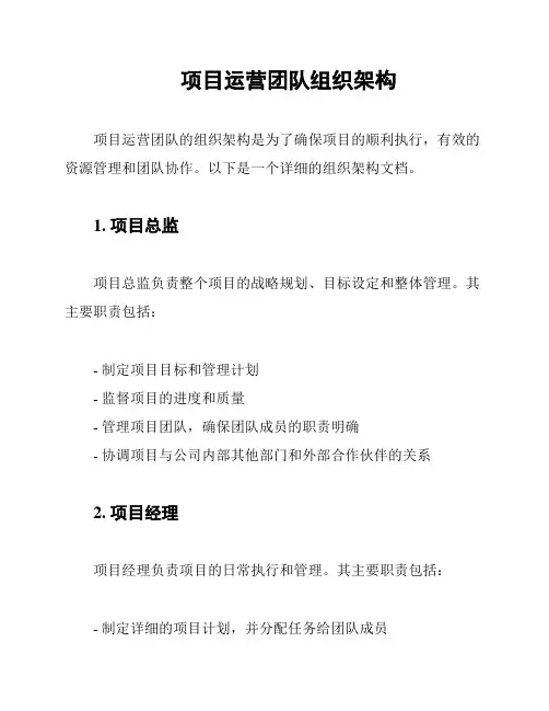项目运营团队组织架构