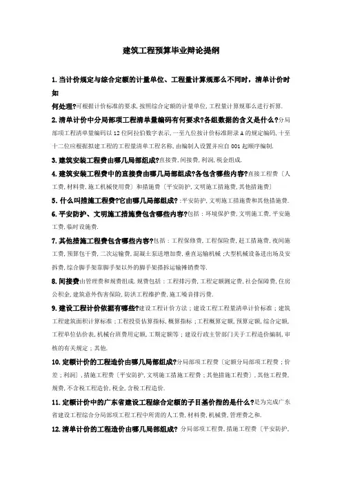建筑工程预算常见问与答