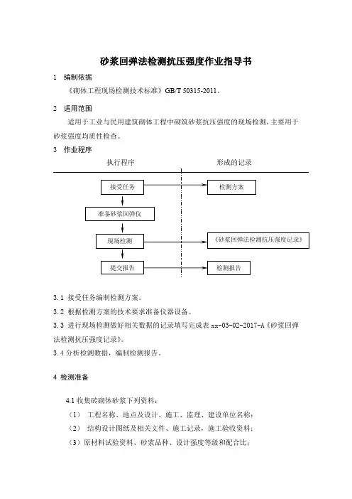砂浆回弹法检测抗压强度作业指导书