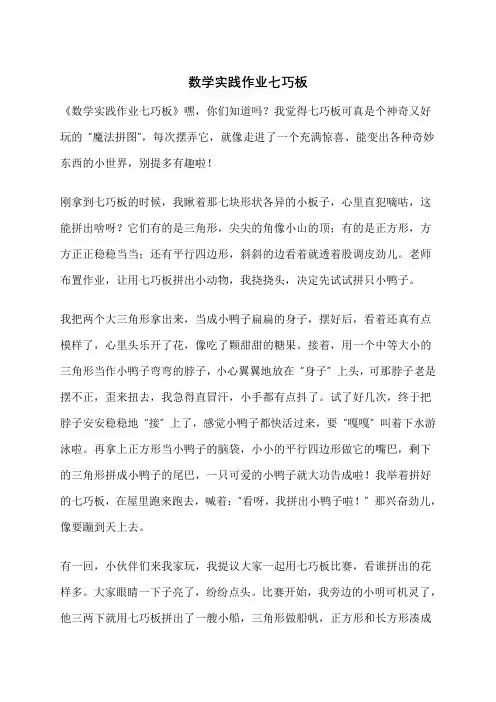 数学实践作业七巧板
