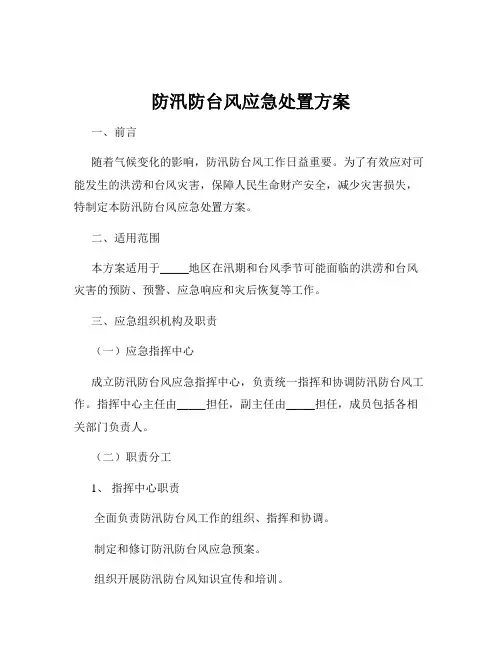 防汛防台风应急处置方案