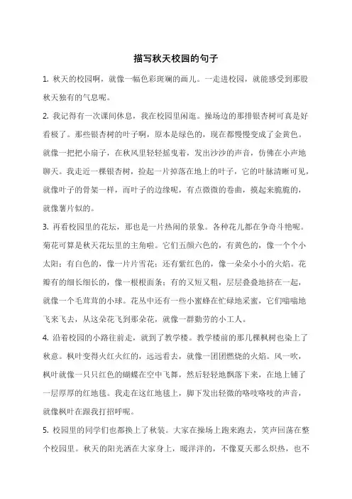 描写秋天校园的句子