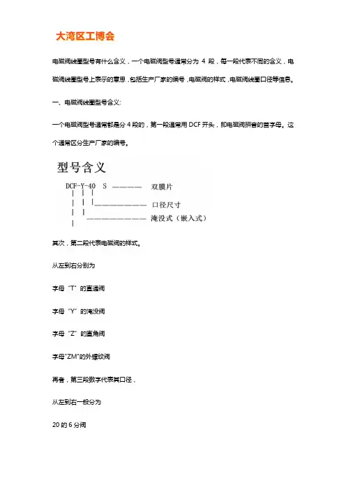 电磁阀型号字母的含义说明