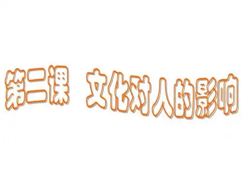 高二政治文化对人的影响