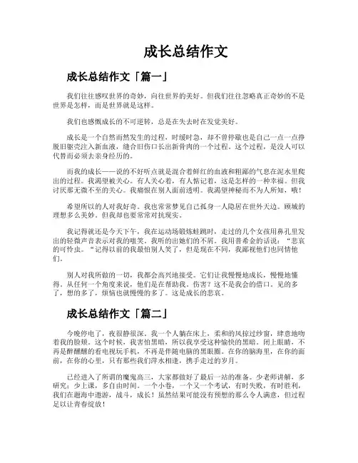 成长总结作文