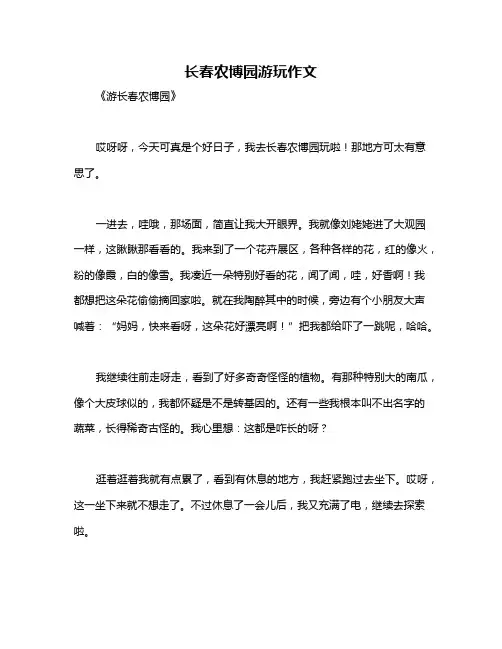 长春农博园游玩作文