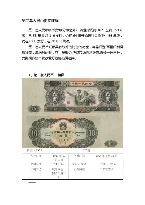 第二套人民币图文详解