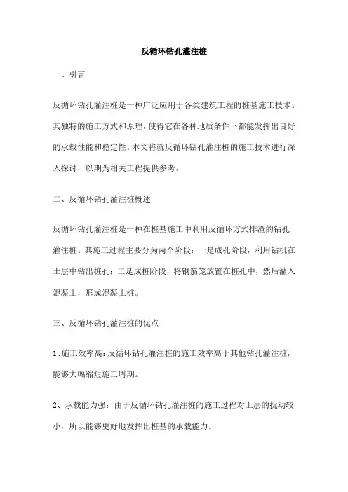 反循环钻孔灌注桩