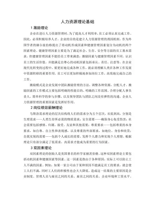人力资源理论基础