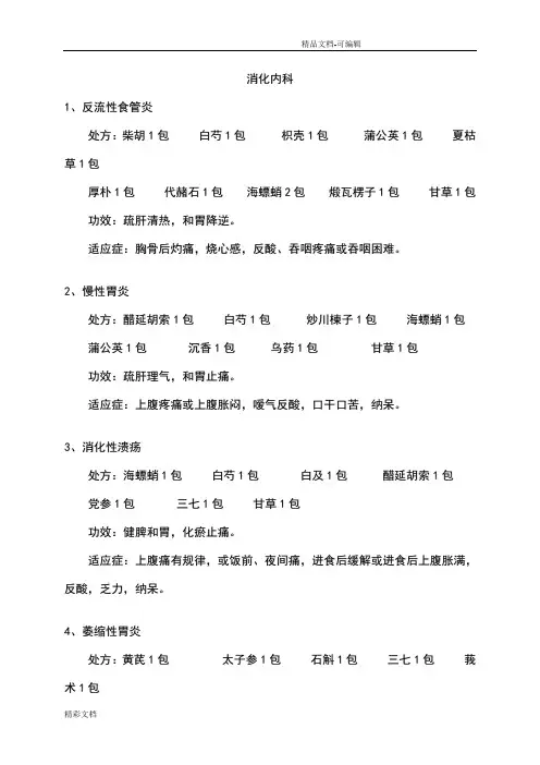 一方配方颗粒专病专方