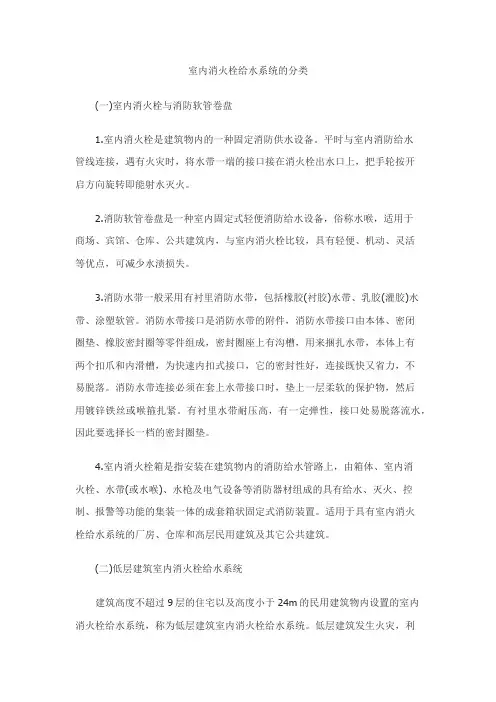 室内消火栓给水系统的分类