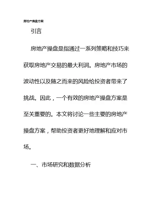 房地产操盘方案