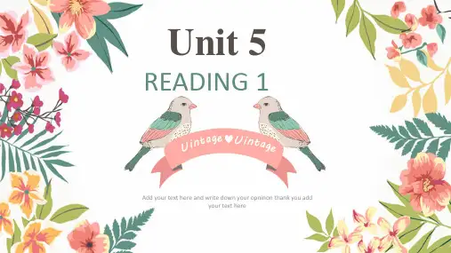 剑桥雅思初级 unit5 reading