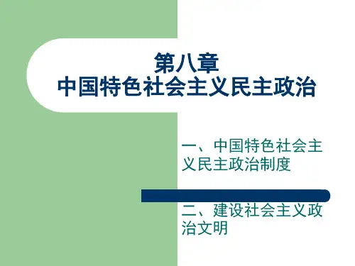 社会主义民主政治的特点和优势(精品)