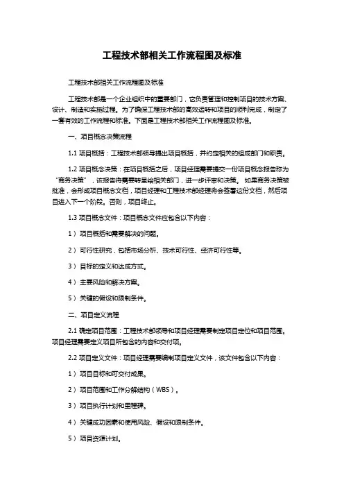 工程技术部相关工作流程图及标准