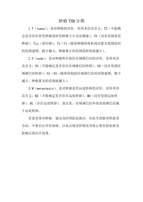 肿瘤TNM分期