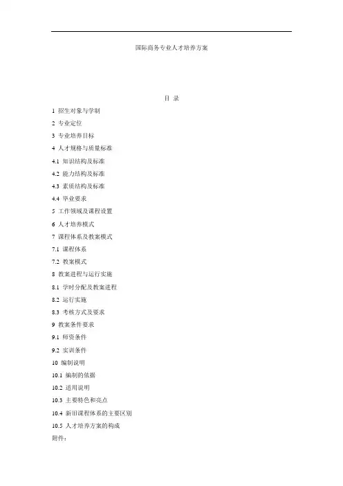 国际商务专业人才培养方案