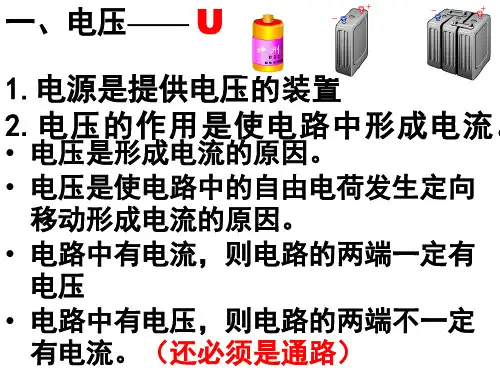 电压、测量电压教学课件PPT