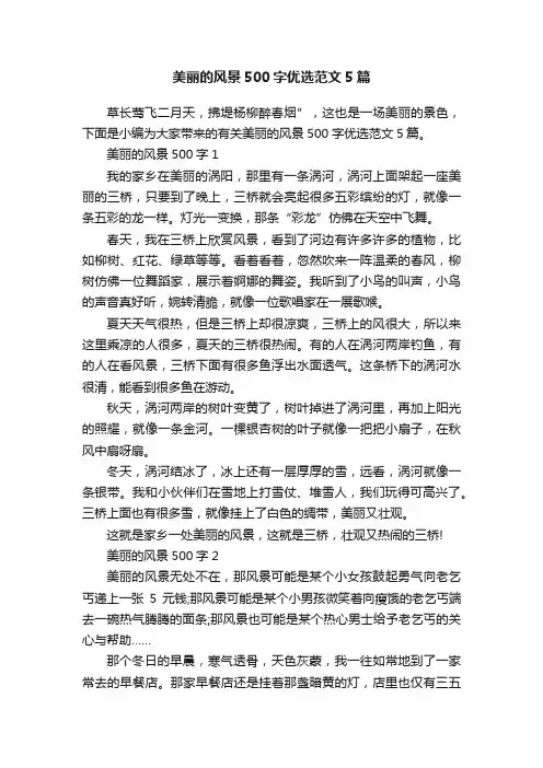 美丽的风景500字优选范文5篇