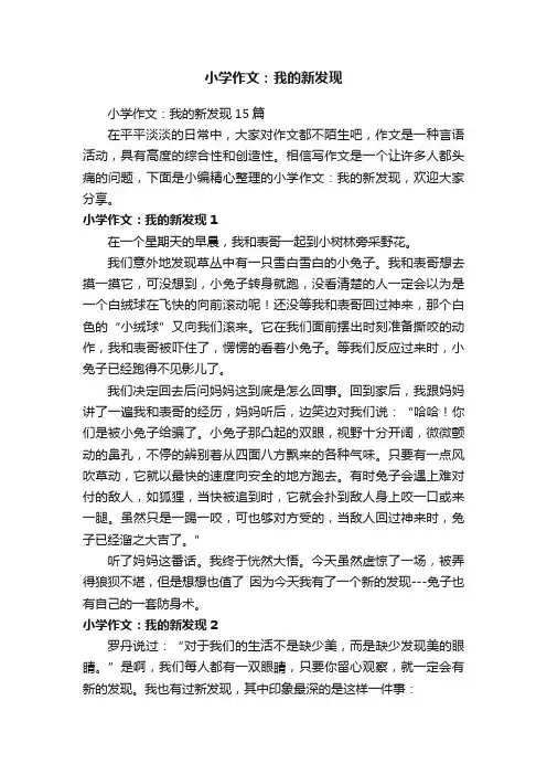 小学作文：我的新发现15篇