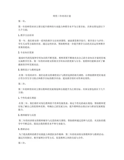 师资三年培训计划