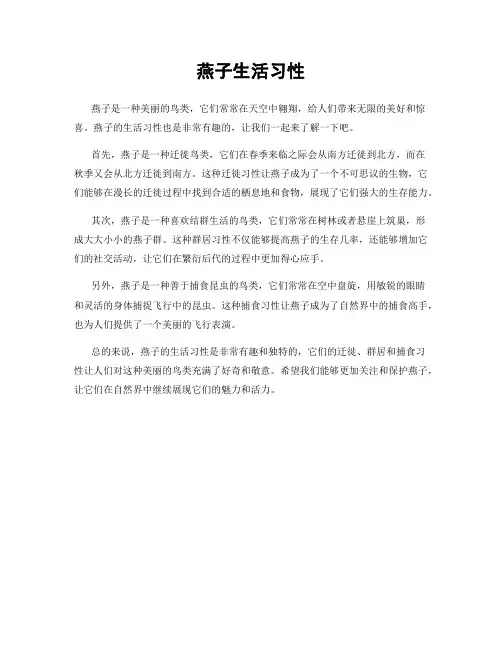 燕子生活习性