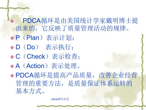pdca循环讲述课件
