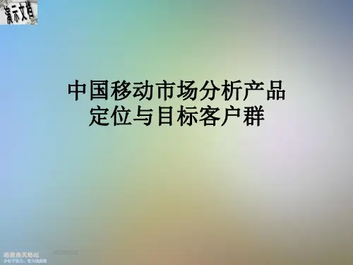 中国移动市场分析产品定位与目标客户群