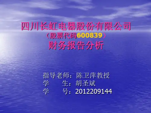 四川长虹集团财务分析