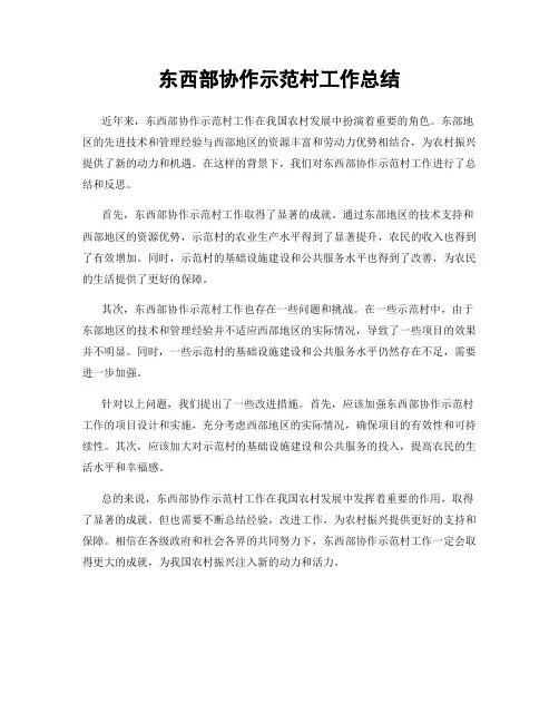 东西部协作示范村工作总结