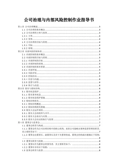 公司治理与内部风险控制作业指导书
