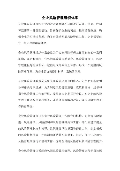 企业风险管理组织体系