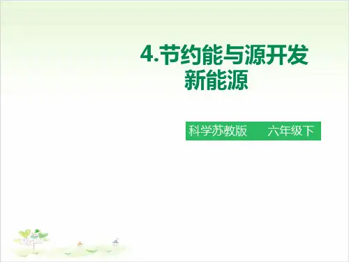 六年级下册科学-节约能源与开发新能源苏教版