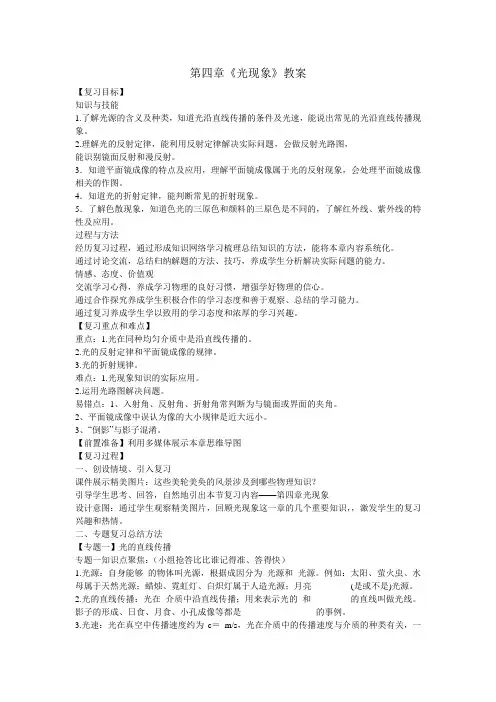 光现象复习课教案