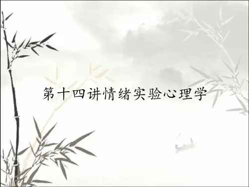第十四讲情绪实验心理学